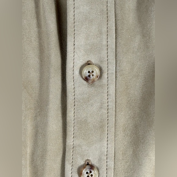 Ralph Lauren Women’s Goat Suede Button Up Long Sleeve Shirt / Jacket Tan - XXL - Picture 8 of 10